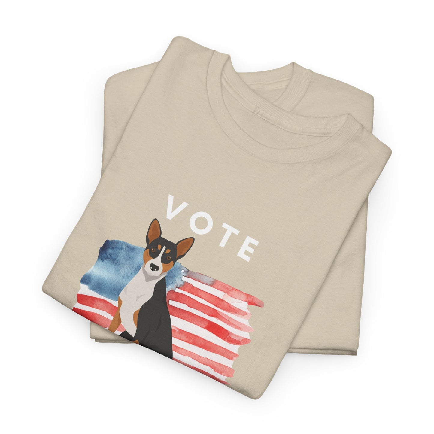 Basenji Dog Vote 2024, Election Unisex Heavy Cotton Tee, Dog Mom Gift, AKC