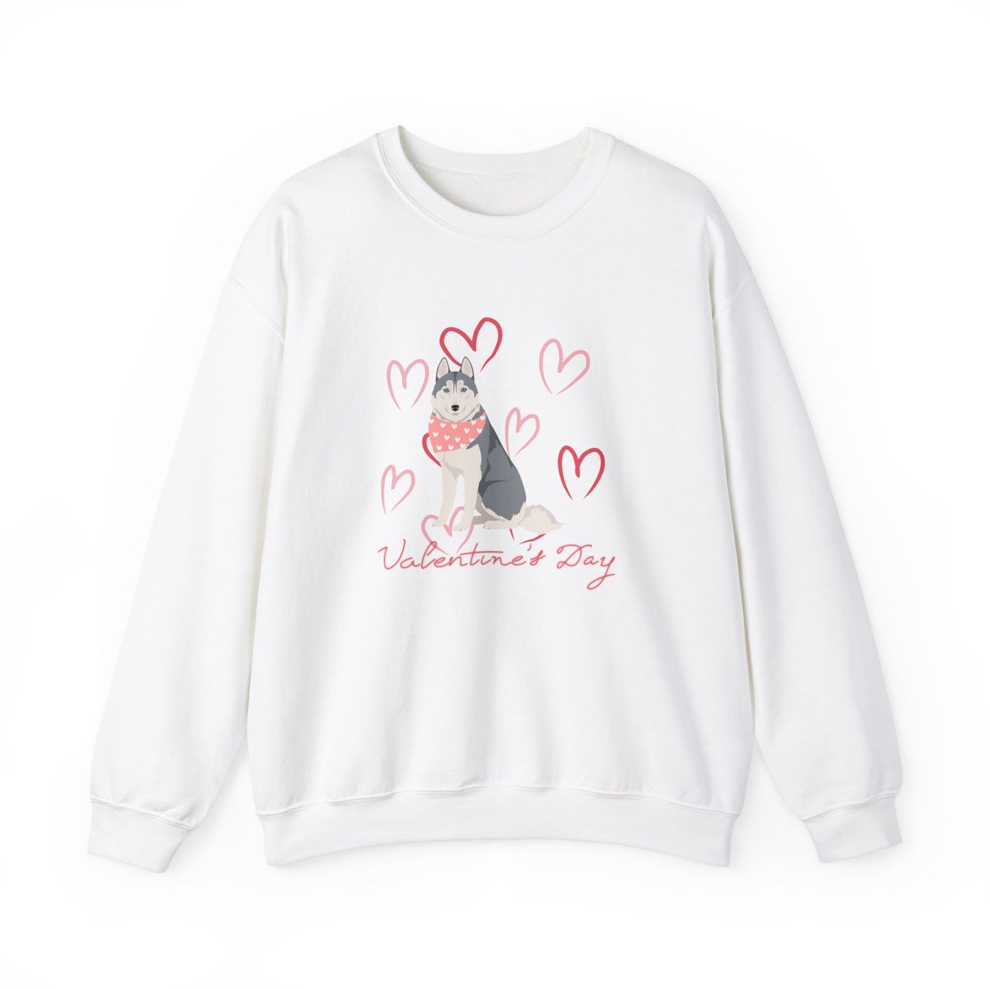 Siberian Husky Dog Valentines Day Unisex Heavy Blend Crewneck Sweatshirt