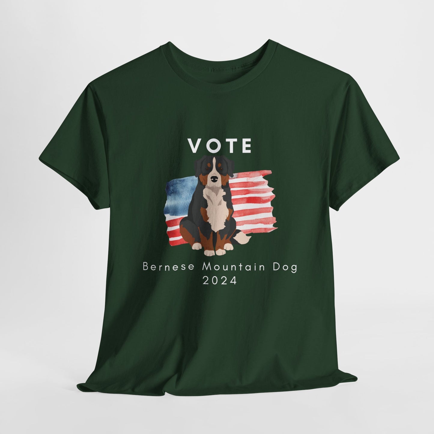 Bernese Mountain Dog Vote 2024, Election Unisex Heavy Cotton Tee, Dog Mom Gift, AKC