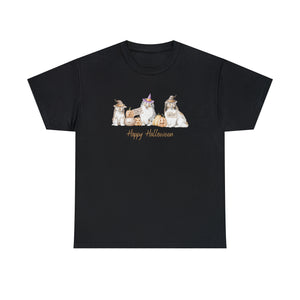 Shetland Sheepdog Dog Halloween Unisex Heavy Cotton Tee