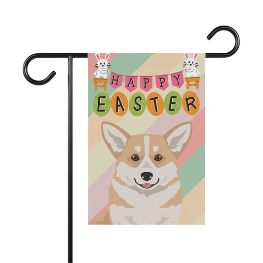 Pembroke Welsh Corgi Dog Easter Garden Flag