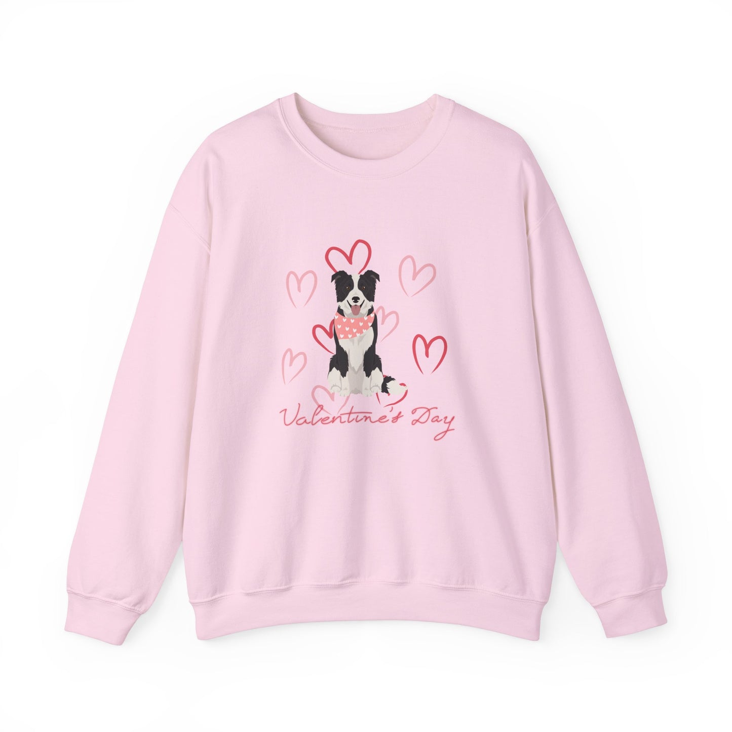 Border Collie Dog Valentines Day Unisex Heavy Blend Crewneck Sweatshirt