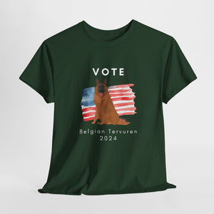 Belgian Tervuren Dog Vote 2024, Election Unisex Heavy Cotton Tee, Dog Mom Gift, AKC