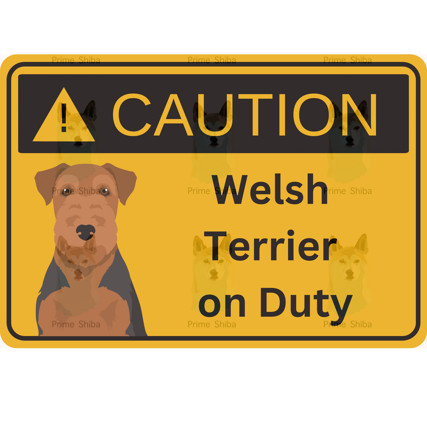 Welsh Terrier Dog 5in Transparent Caution Sticker