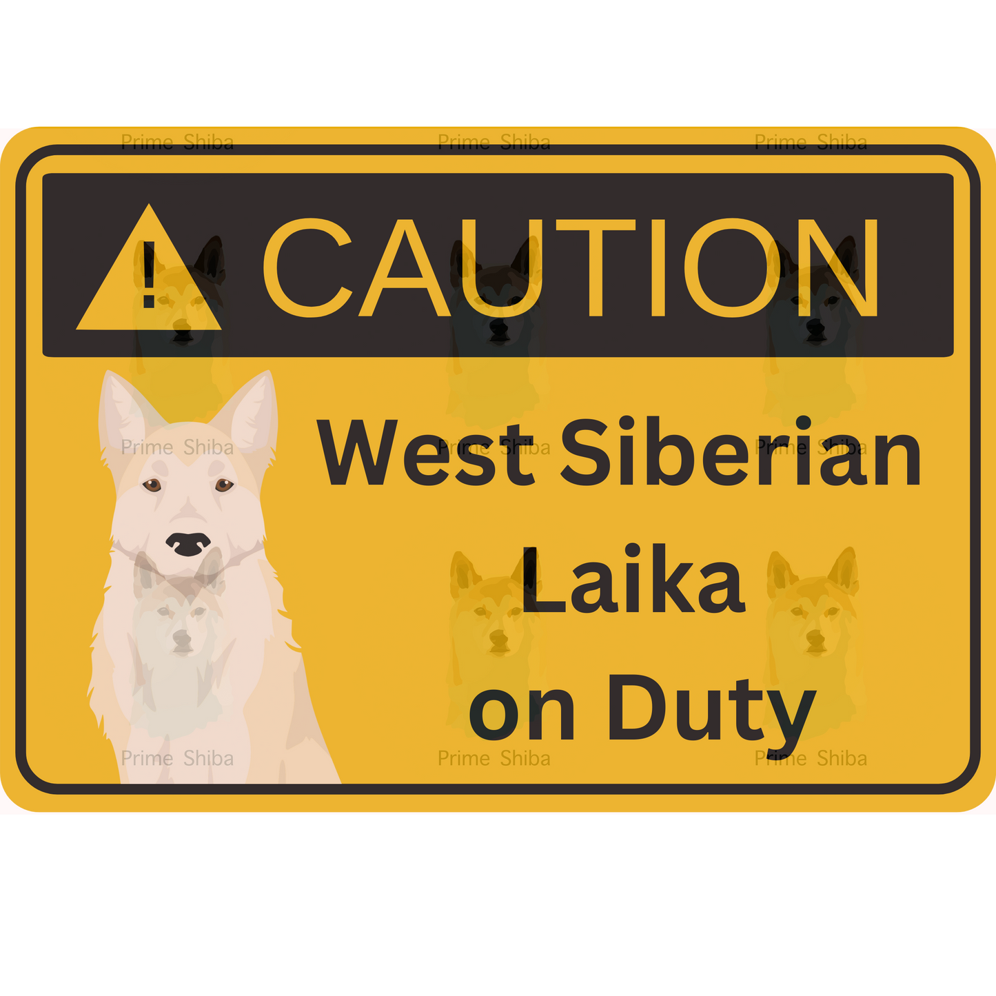 West Siberian Laika Dog 5in Transparent Caution Sticker