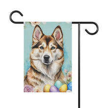 Load image into Gallery viewer, Shepsky (German Shepherd, Husky mix) Dog Easter Garden Flag
