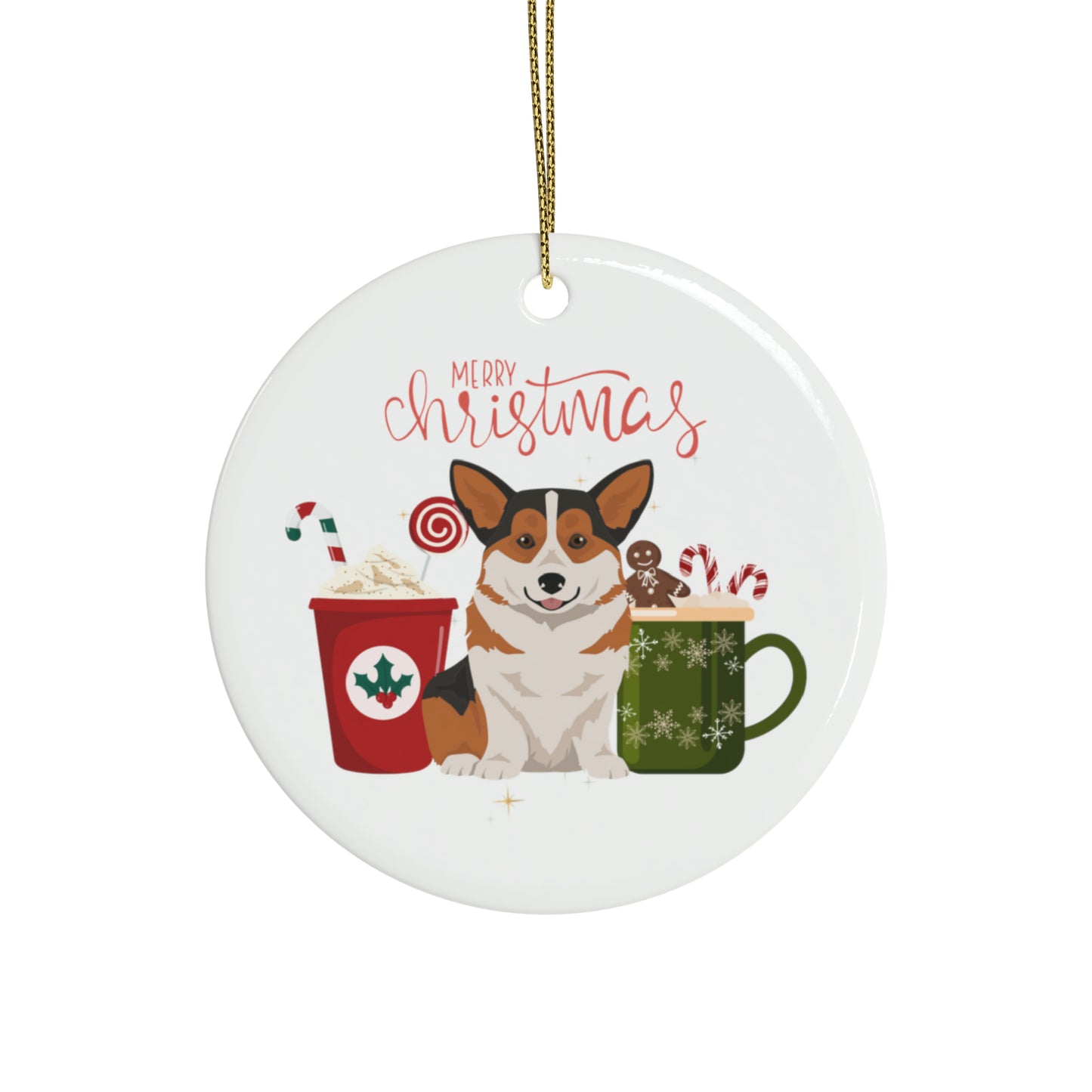 Pembroke Welsh Corgi Dog Ceramic Ornament