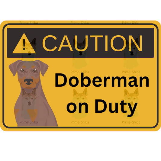 Doberman Pinscher Dog 5in Transparent Caution Sticker