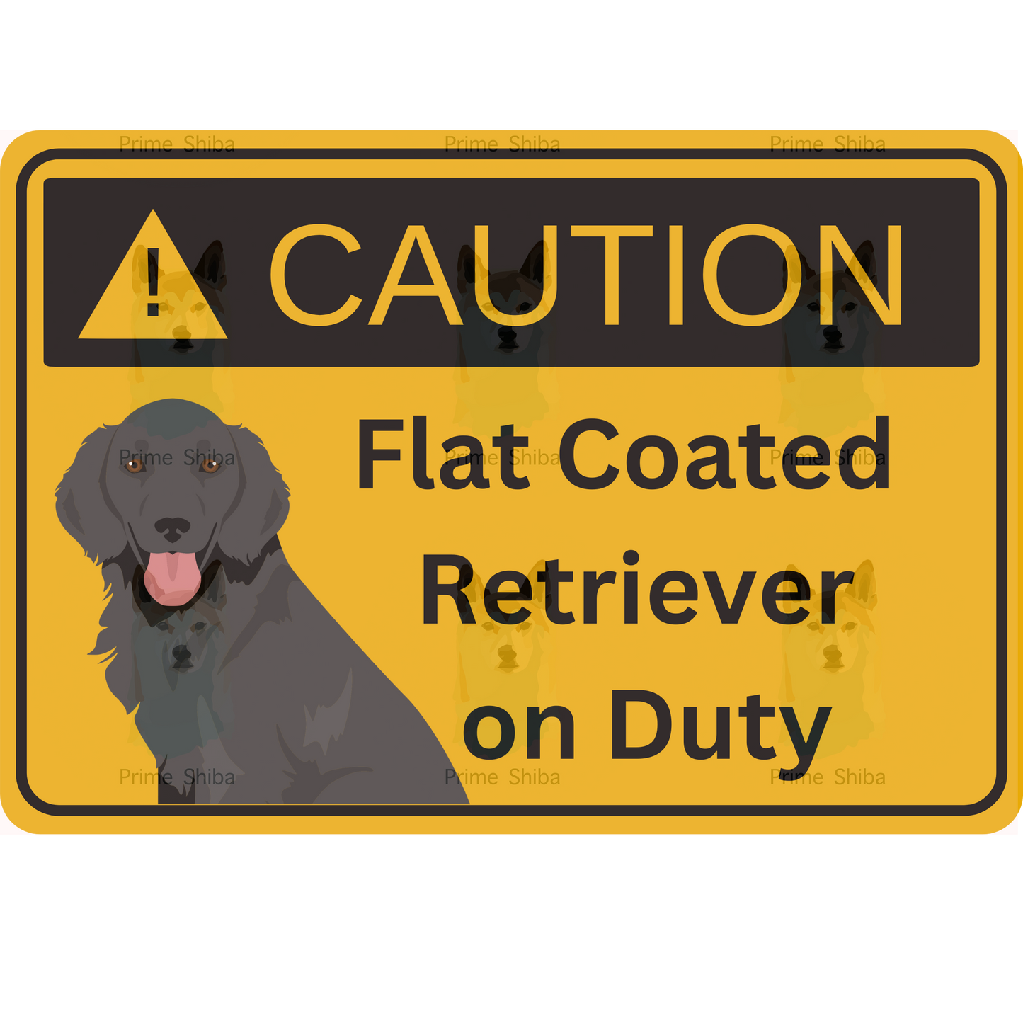 Flat Coated Retriever Dog 5in Transparent Caution Sticker