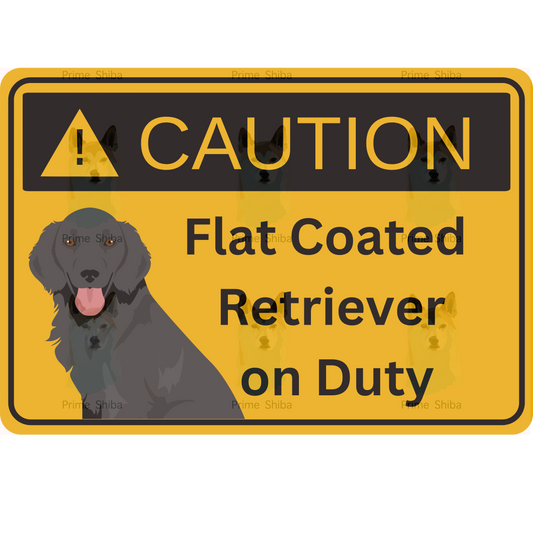 Flat Coated Retriever Dog 5in Transparent Caution Sticker