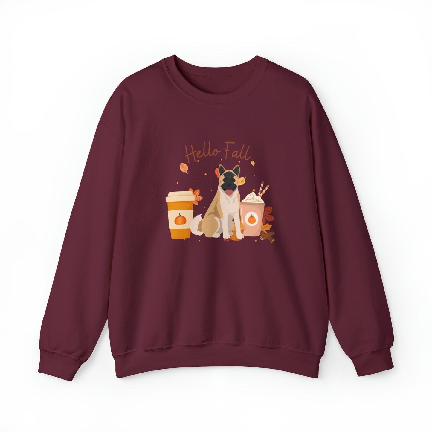 American Akita Dog Fall Halloween Unisex Heavy Blend Crewneck Sweatshirt