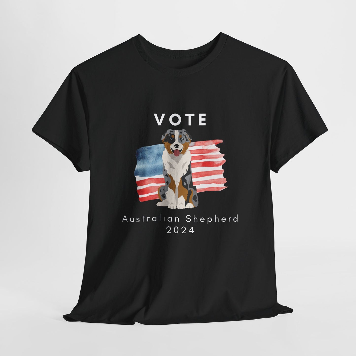 Australian Shepherd Dog Vote 2024, Election Unisex Heavy Cotton Tee, Dog Mom Gift, AKC