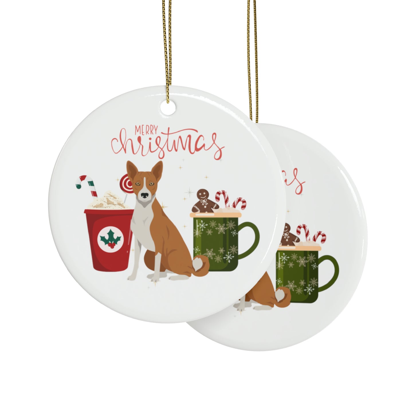 Basenji Dog Ceramic Ornament