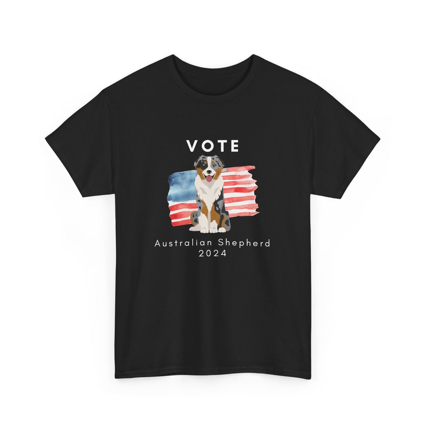 Australian Shepherd Dog Vote 2024, Election Unisex Heavy Cotton Tee, Dog Mom Gift, AKC