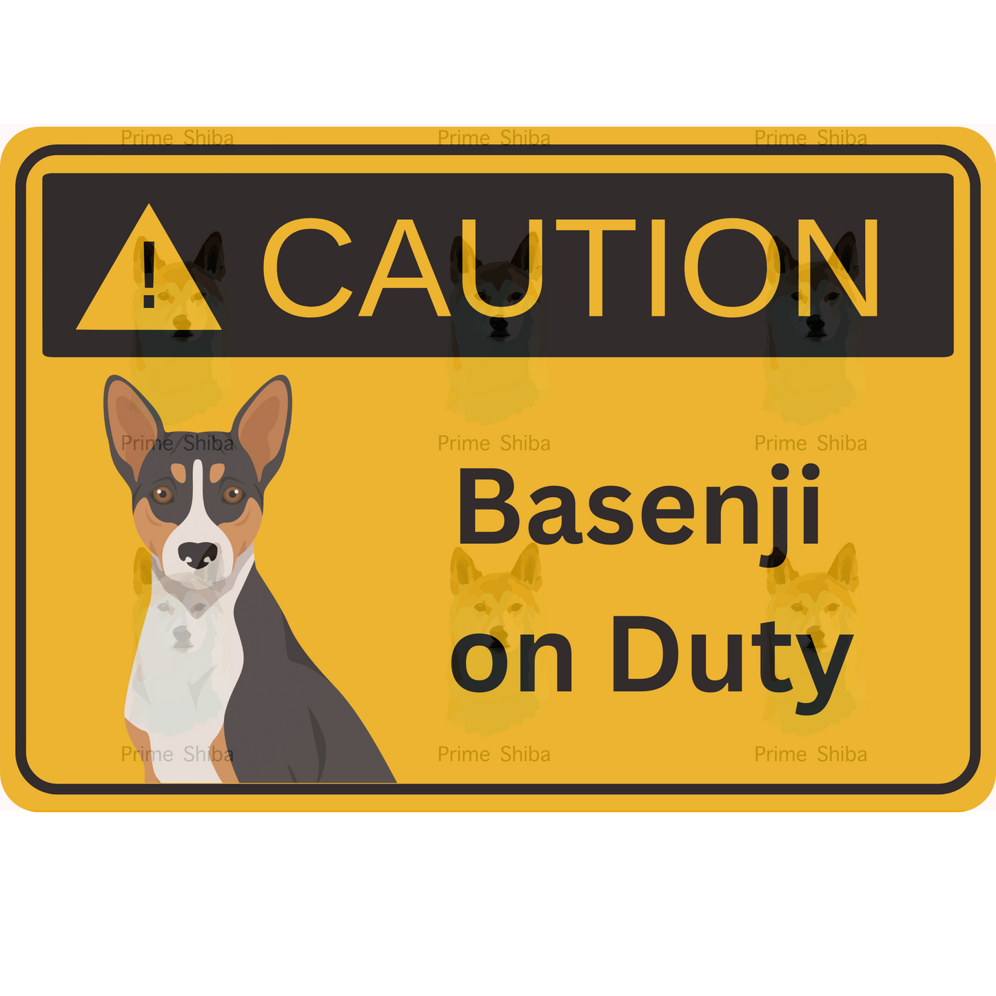 Basenji Dog 5in Transparent Caution Sticker