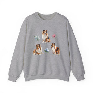 Collie Dog Cottage core Unisex Heavy Blend Crewneck Sweatshirt, Collie Mom, Collie Gift, Collie Lover