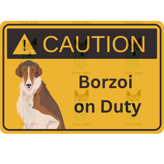 Borzoi Dog 5in Transparent Caution Sticker