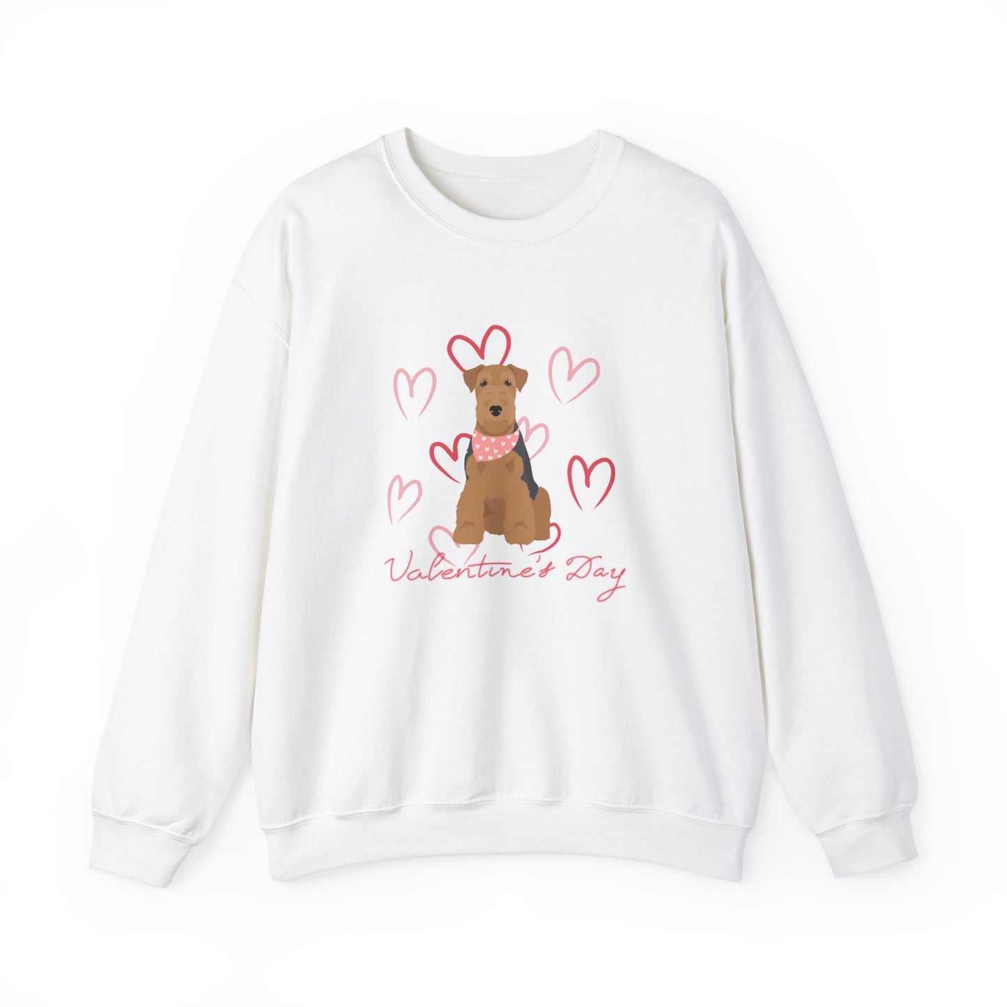 Welsh Terrier Dog Valentines Day Unisex Heavy Blend Crewneck Sweatshirt