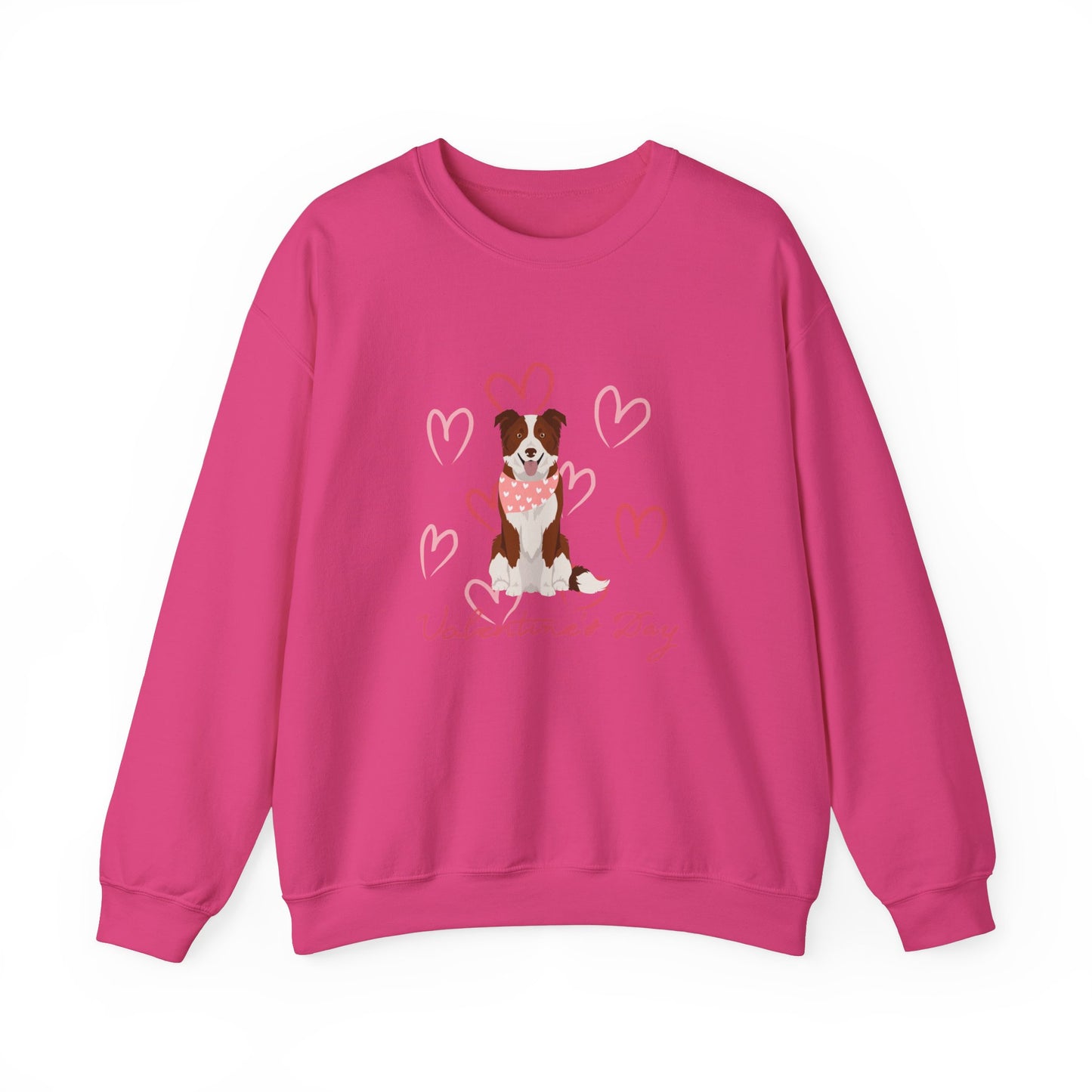 Border Collie Dog Valentines Day Unisex Heavy Blend Crewneck Sweatshirt