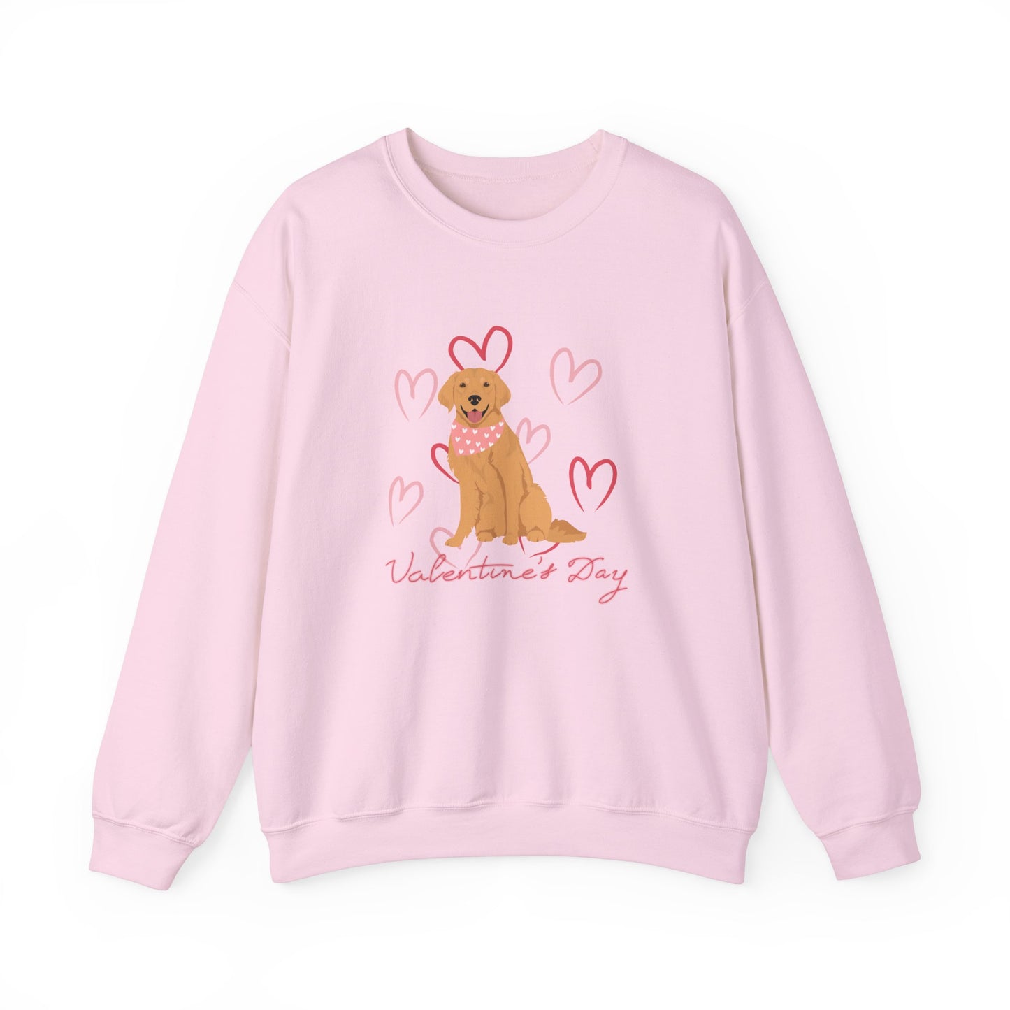 Golden Retriever Dog Valentines Day Unisex Heavy Blend Crewneck Sweatshirt