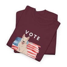 Load image into Gallery viewer, White Swiss Shepherd Dog Vote 2024, Election Unisex Heavy Cotton Tee, Dog Mom Gift, AKC
