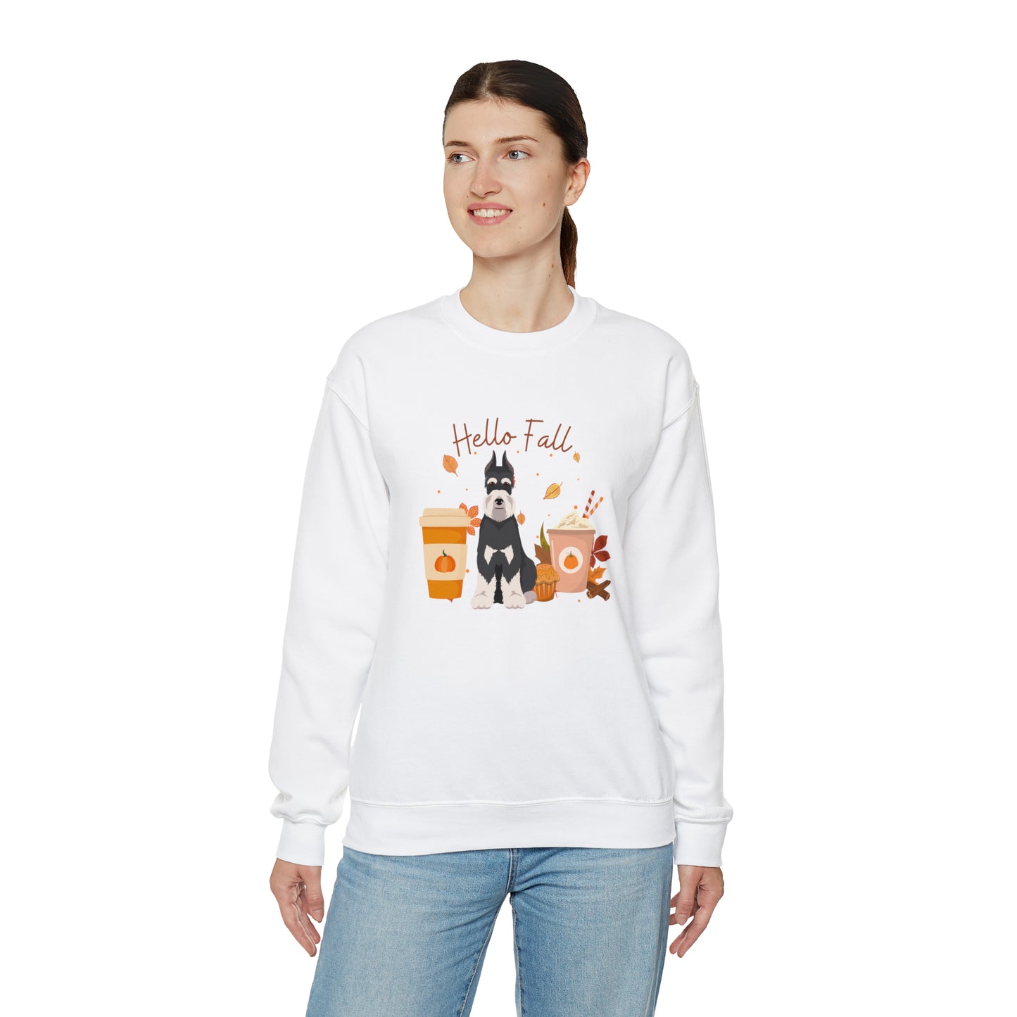 Schnauzer Dog Fall Halloween Unisex Heavy Blend Crewneck Sweatshirt