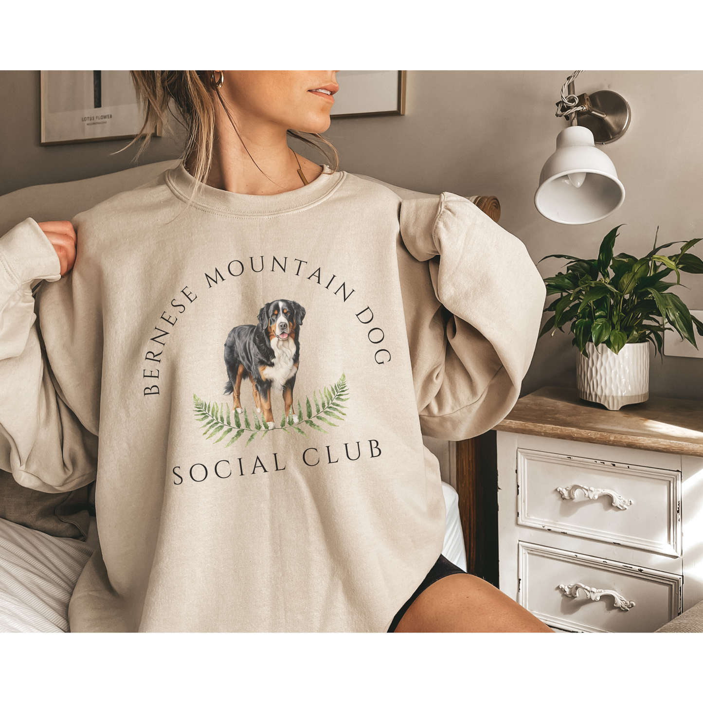 Bernese Mountain Dog Social Club Unisex Heavy Blend Crewneck Sweatshirt, Bernese Dog Mom Gift