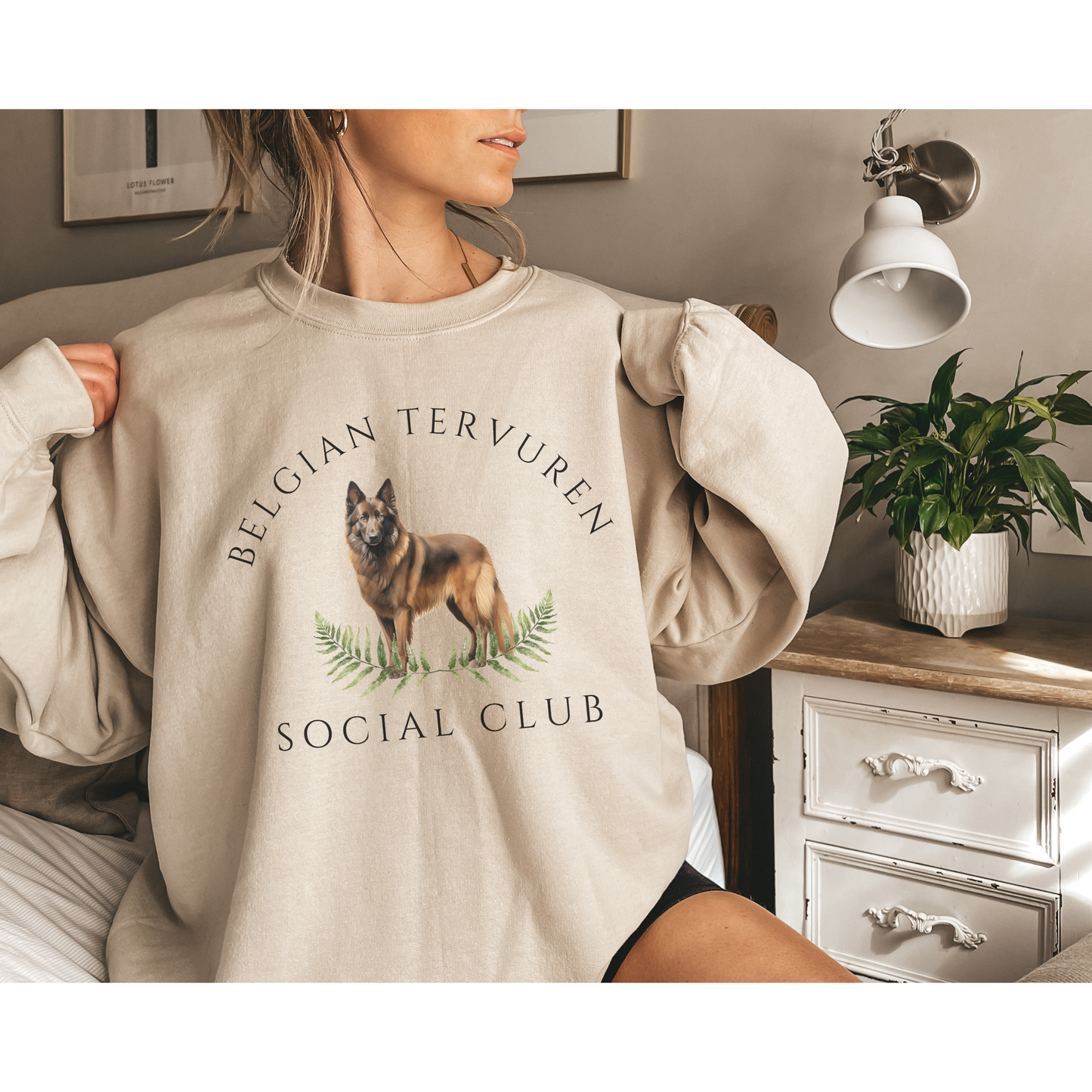 Belgian Tervuren Dog Social Club Unisex Heavy Blend Crewneck Sweatshirt, Belgian Dog Mom Gift