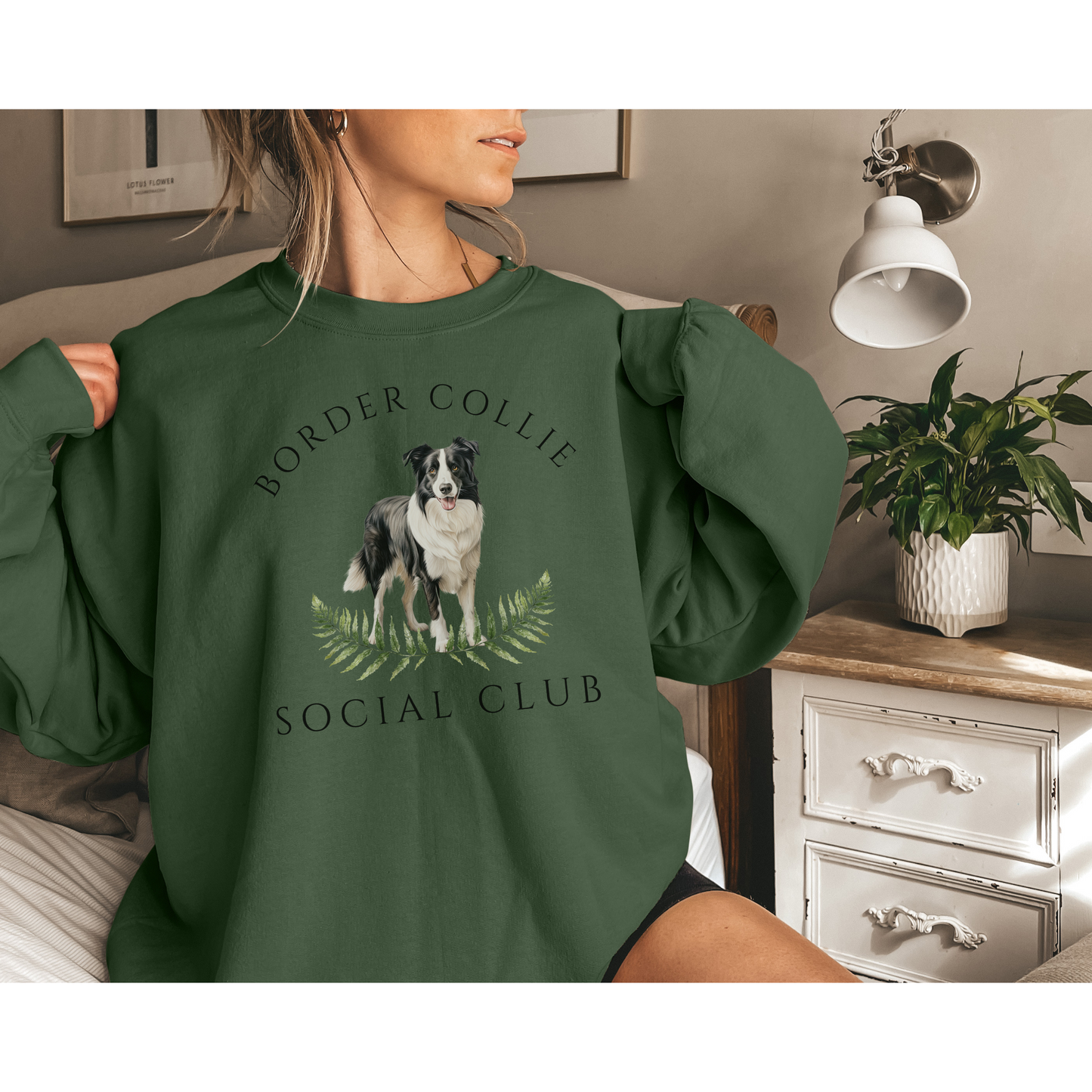 Border Collie Dog Social Club Unisex Heavy Blend Crewneck Sweatshirt, Border Collie Dog Mom Gift