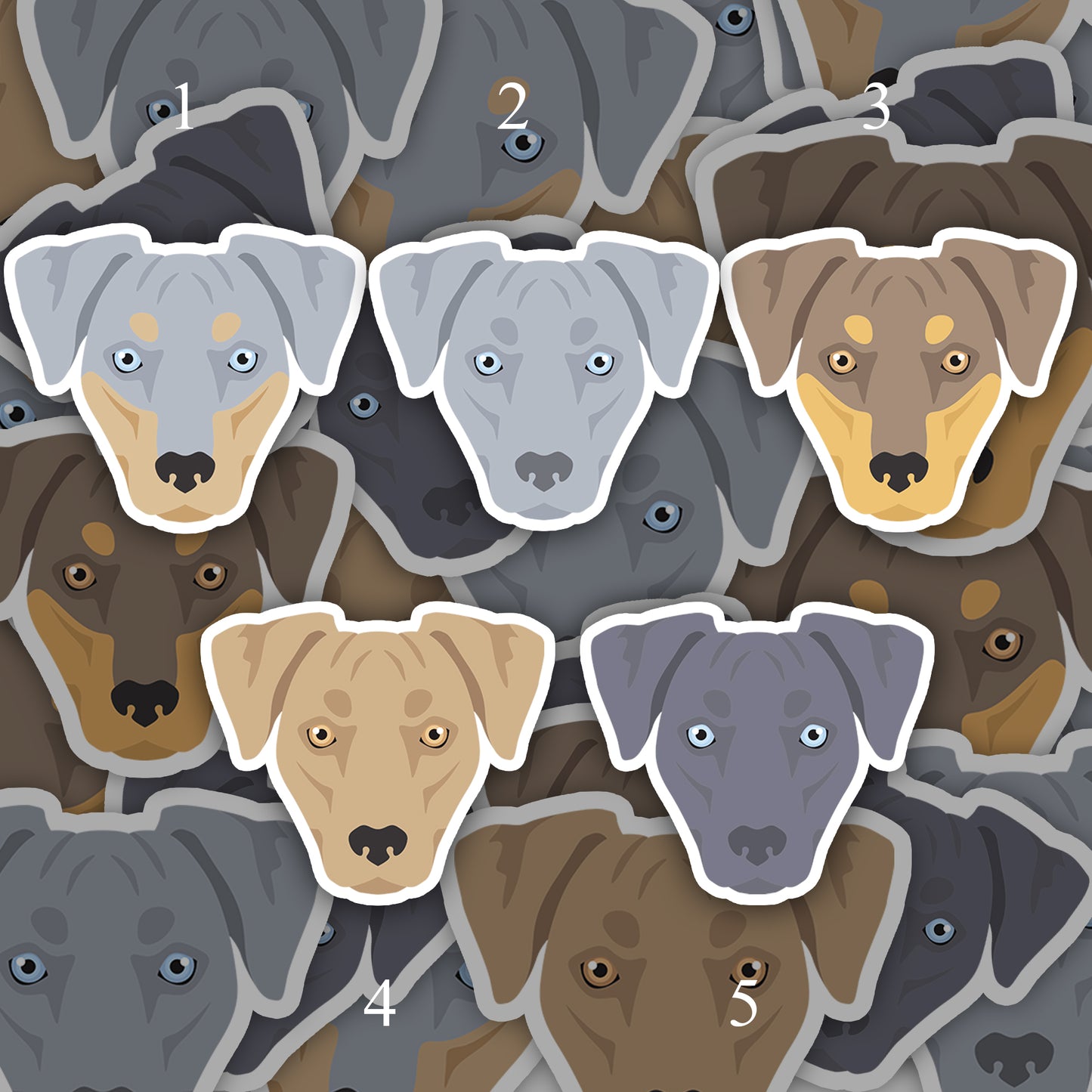 Blue Lacy Dog 2.5in Waterproof Sticker