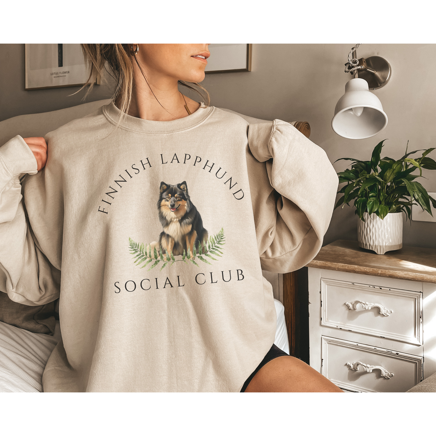 Finnish Lapphund Dog Social Club Unisex Heavy Blend Crewneck Sweatshirt, Finnish Lapphund Dog Mom Gift