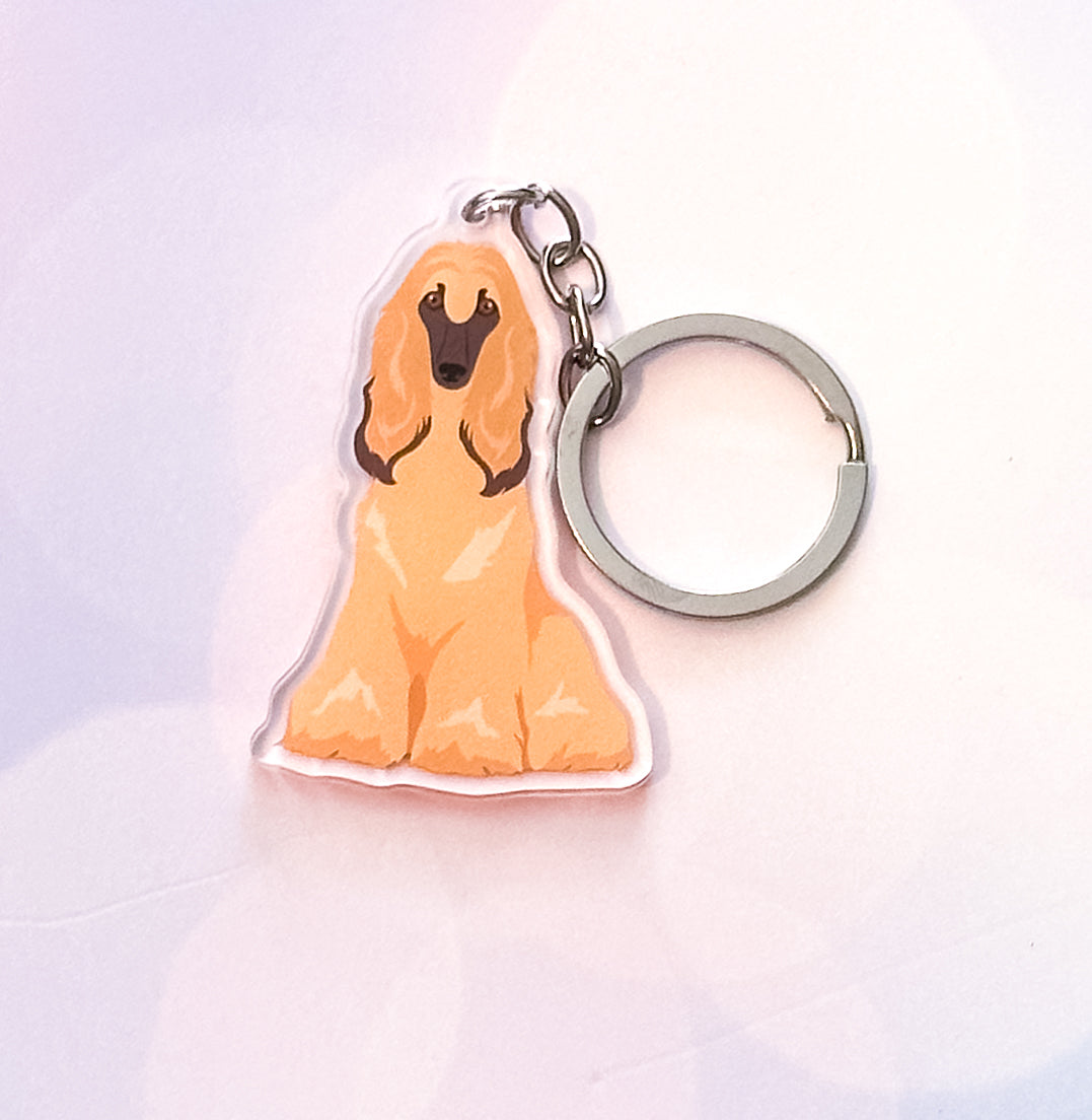 Afghan Hound Dog 2.5in Acrylic Keychain