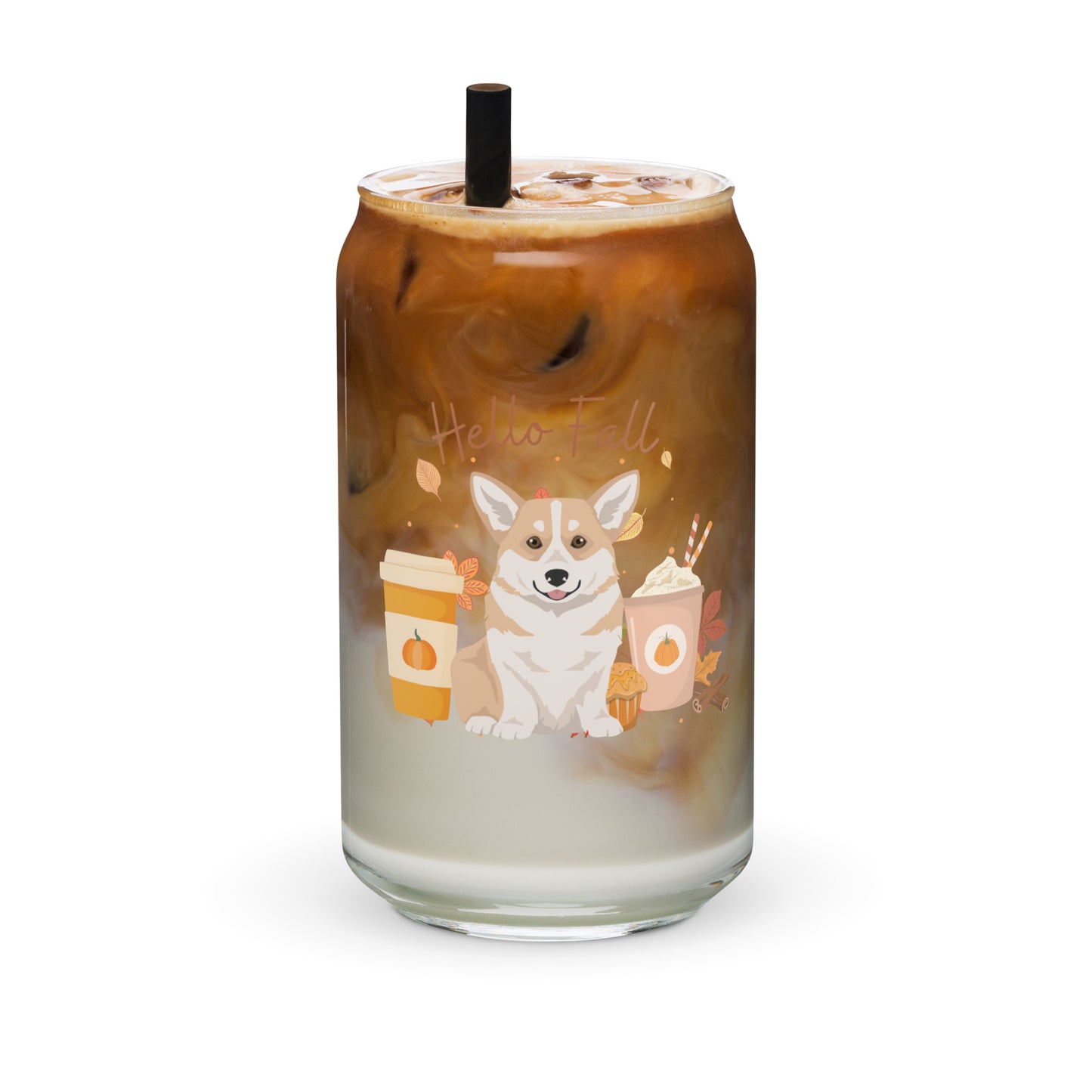 Pembroke Welsh Corgi Dog Fall Halloween Glass Tumblr 16oz