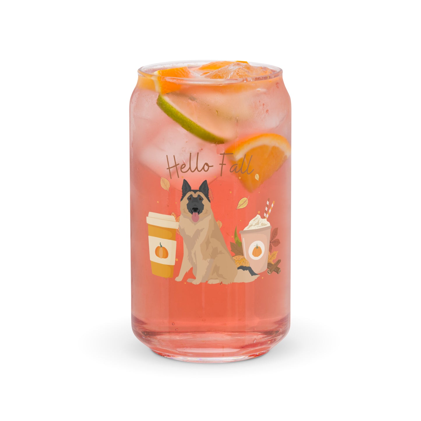 Belgian Tervuren Dog Fall Halloween Glass Tumblr 16oz